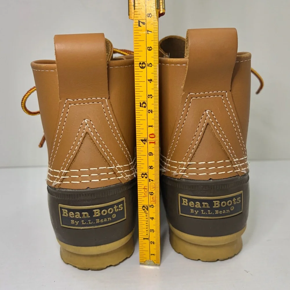 L.L. Bean Classic Bean Boot Tan Leather Brown Lace Up Waterproof Boots Size 7